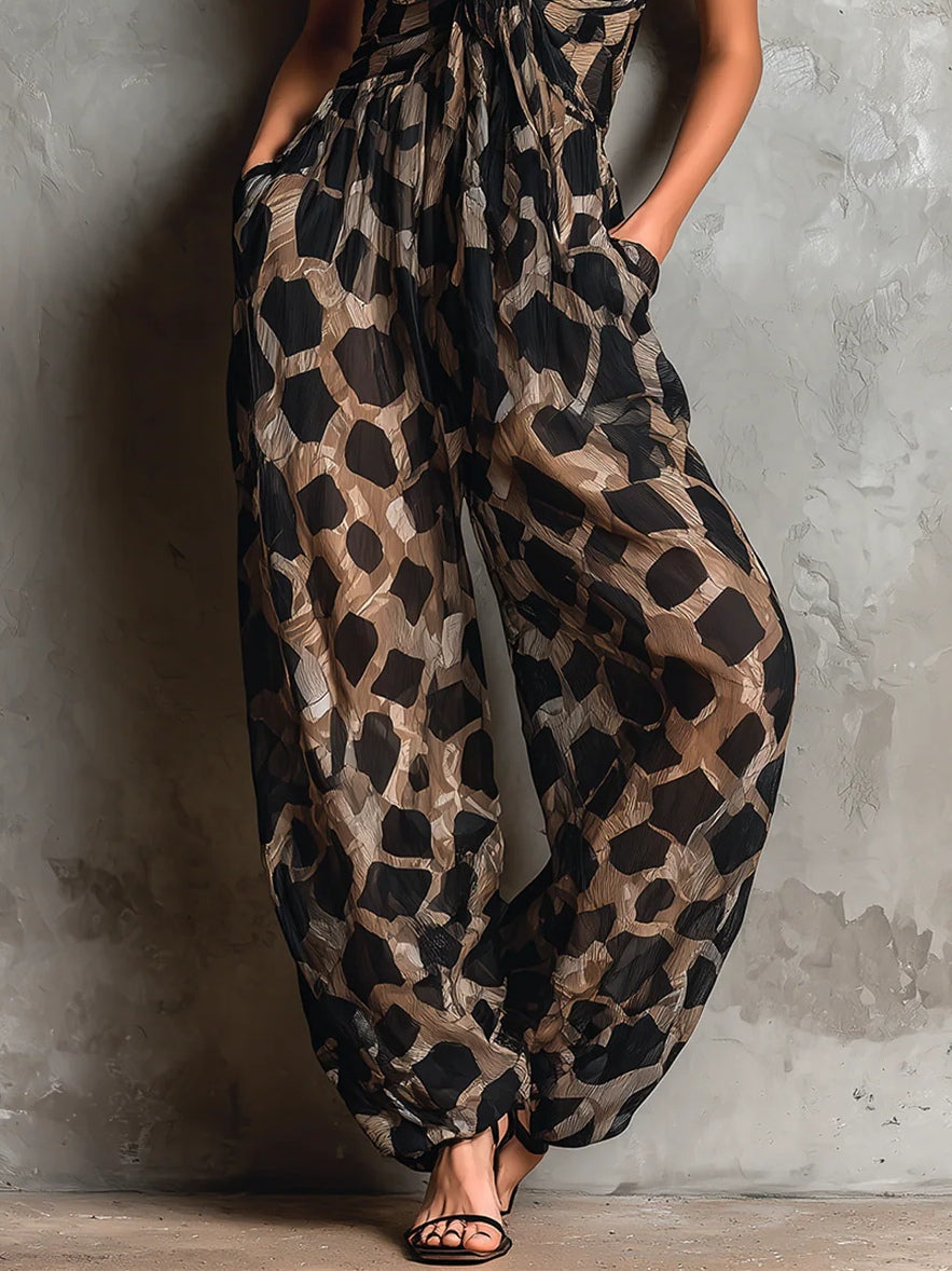 Leire · Mono halter fluido con estampado en contraste