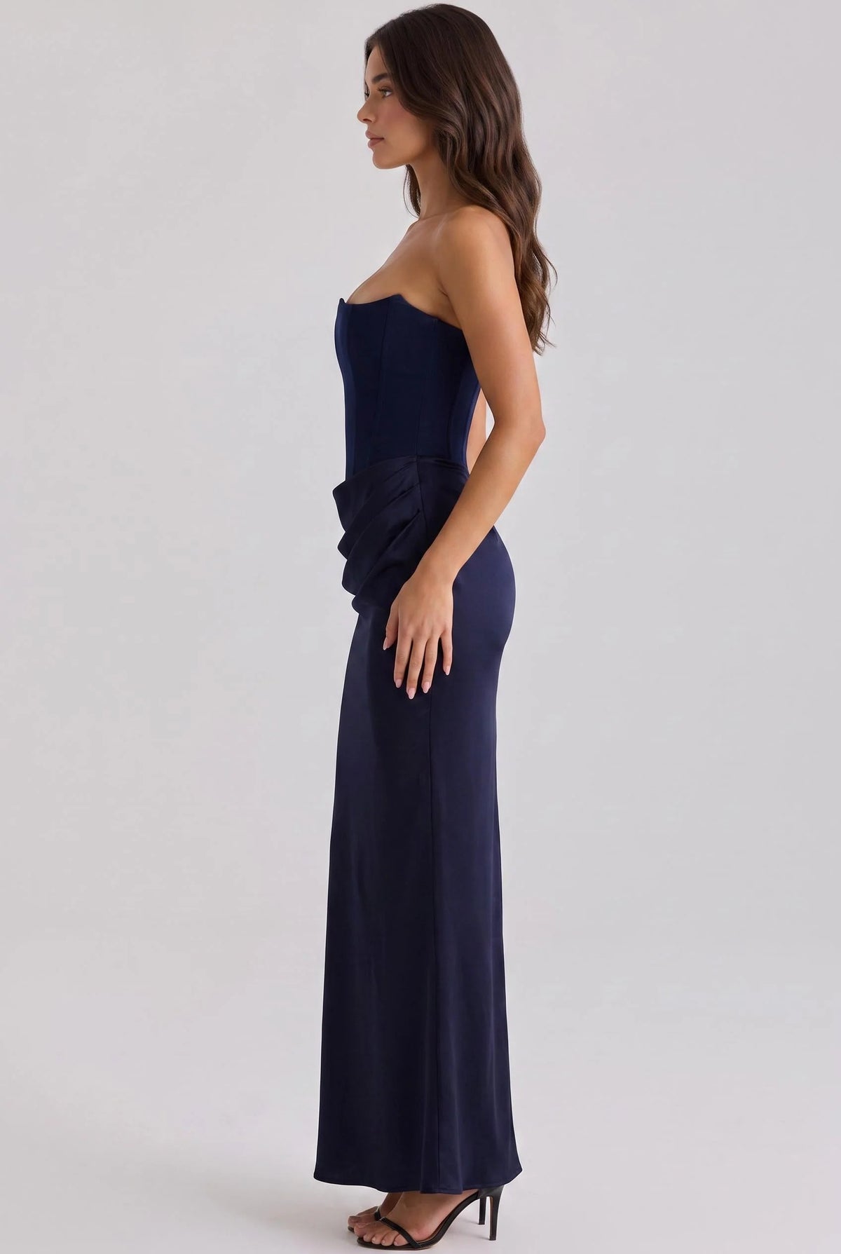 VALERIA | Vestidos largos ajustados de crepé elástico