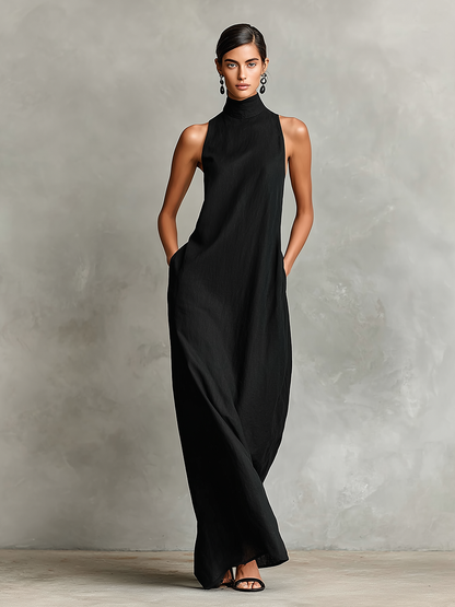 Macarena • Vestido largo negro minimalista