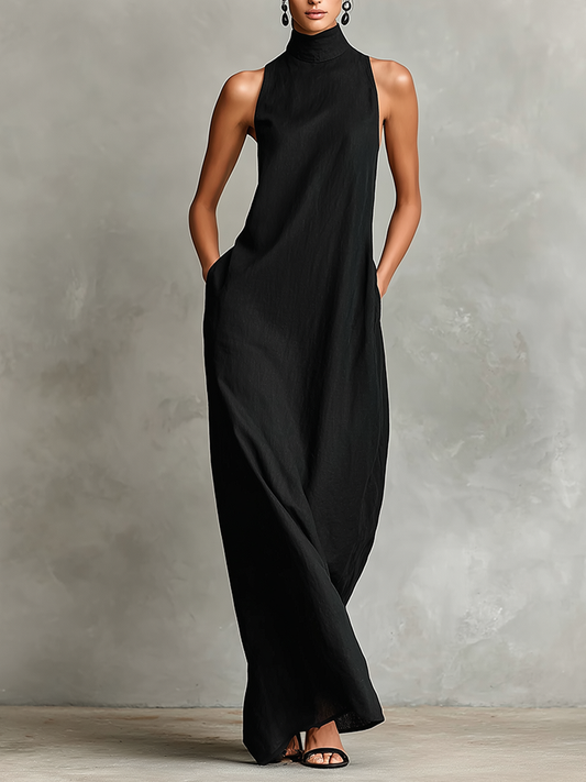 Macarena | Vestido largo negro minimalista