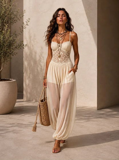 OLIVIA | Mono Halter Fluido con Encaje