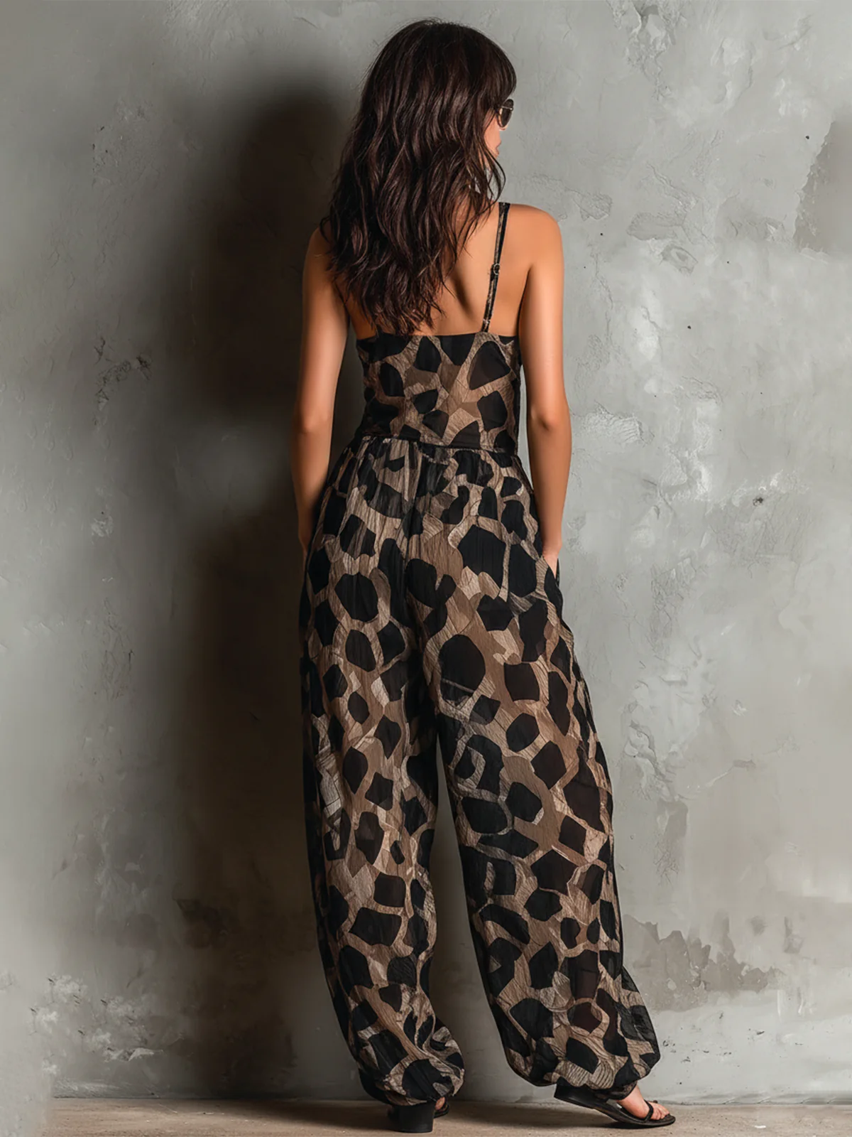 Leire · Mono halter fluido con estampado en contraste