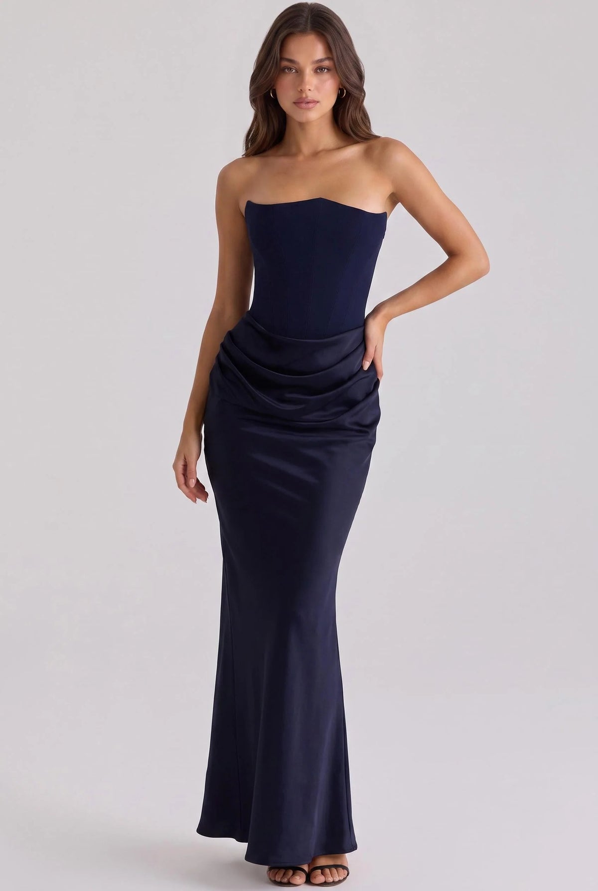VALERIA | Vestidos largos ajustados de crepé elástico