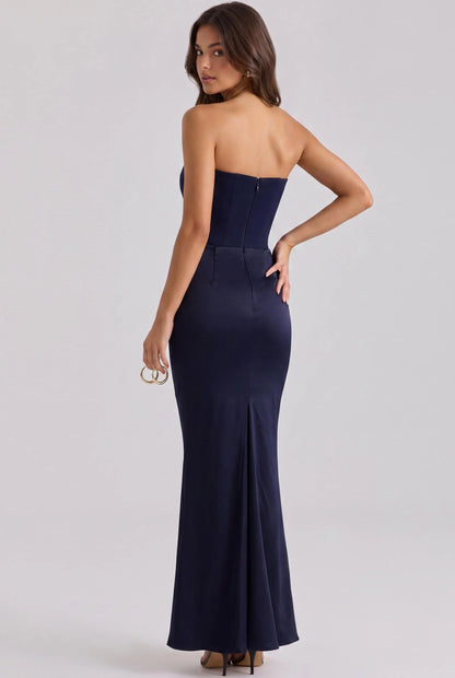 VALERIA | Vestidos largos ajustados de crepé elástico
