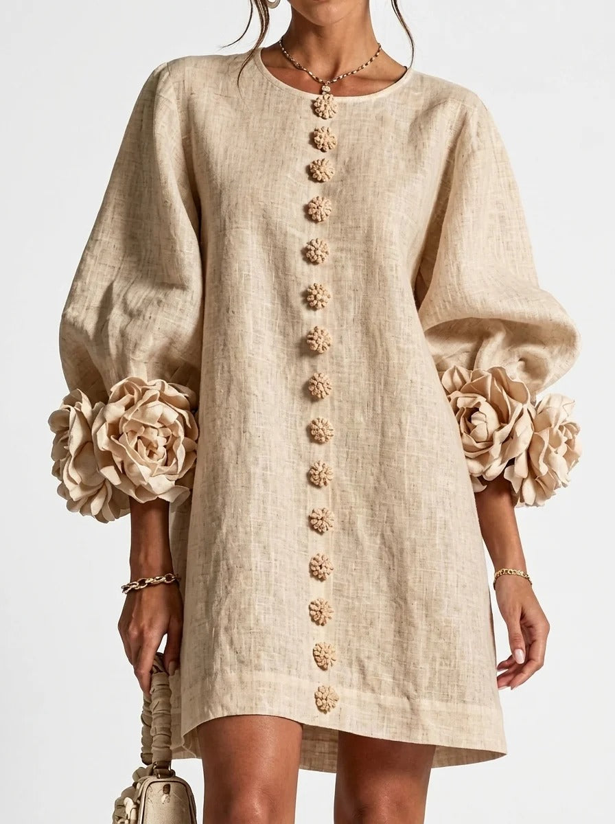 CINTIA | Vestido con flores en relieve