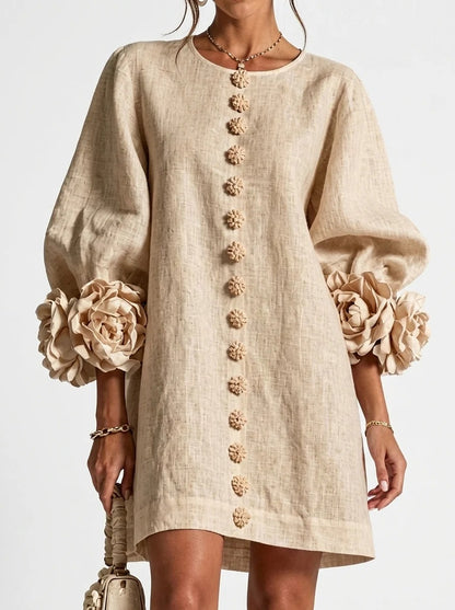CINTIA | Vestido con flores en relieve