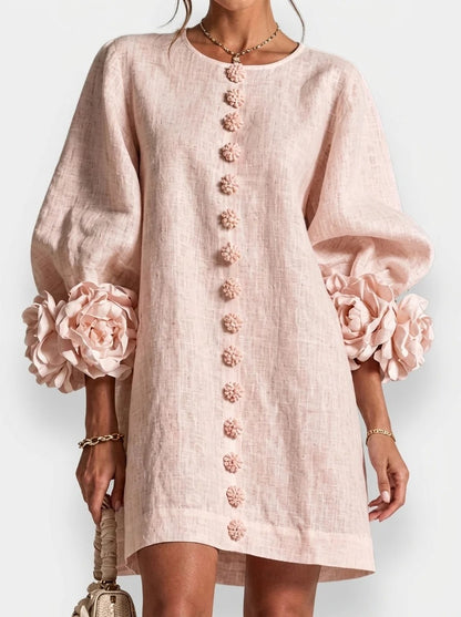 CINTIA | Vestido con flores en relieve