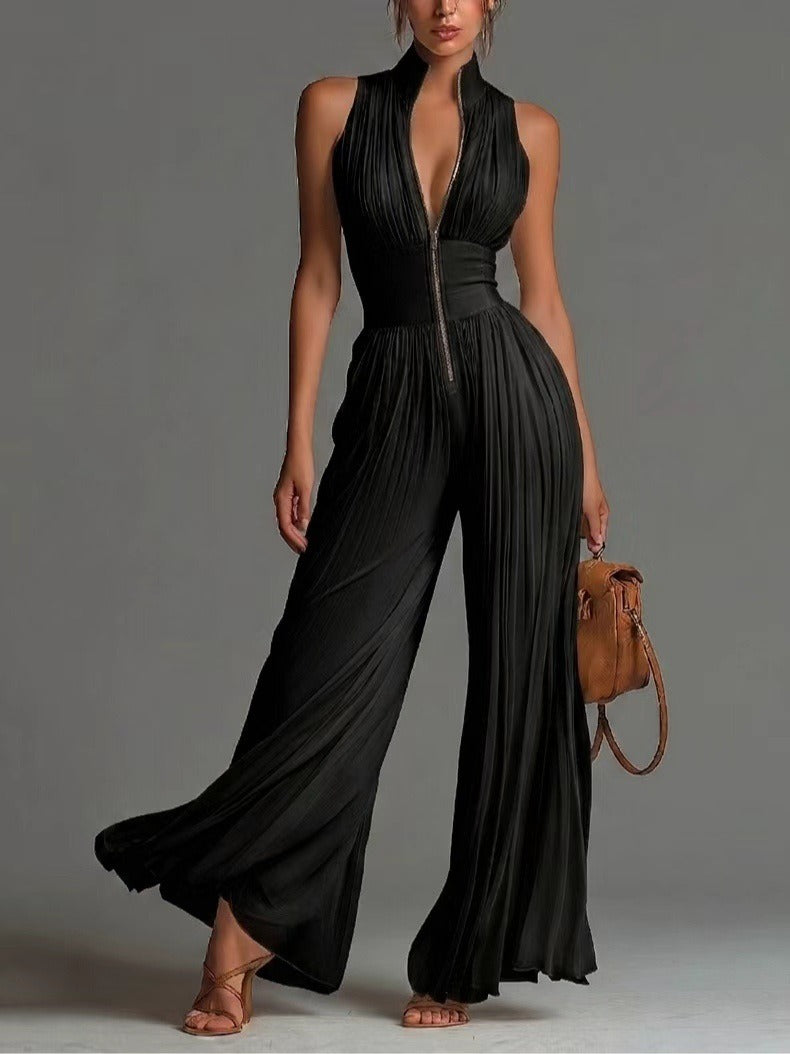 Lara • Mono Plisado Con Cremallera