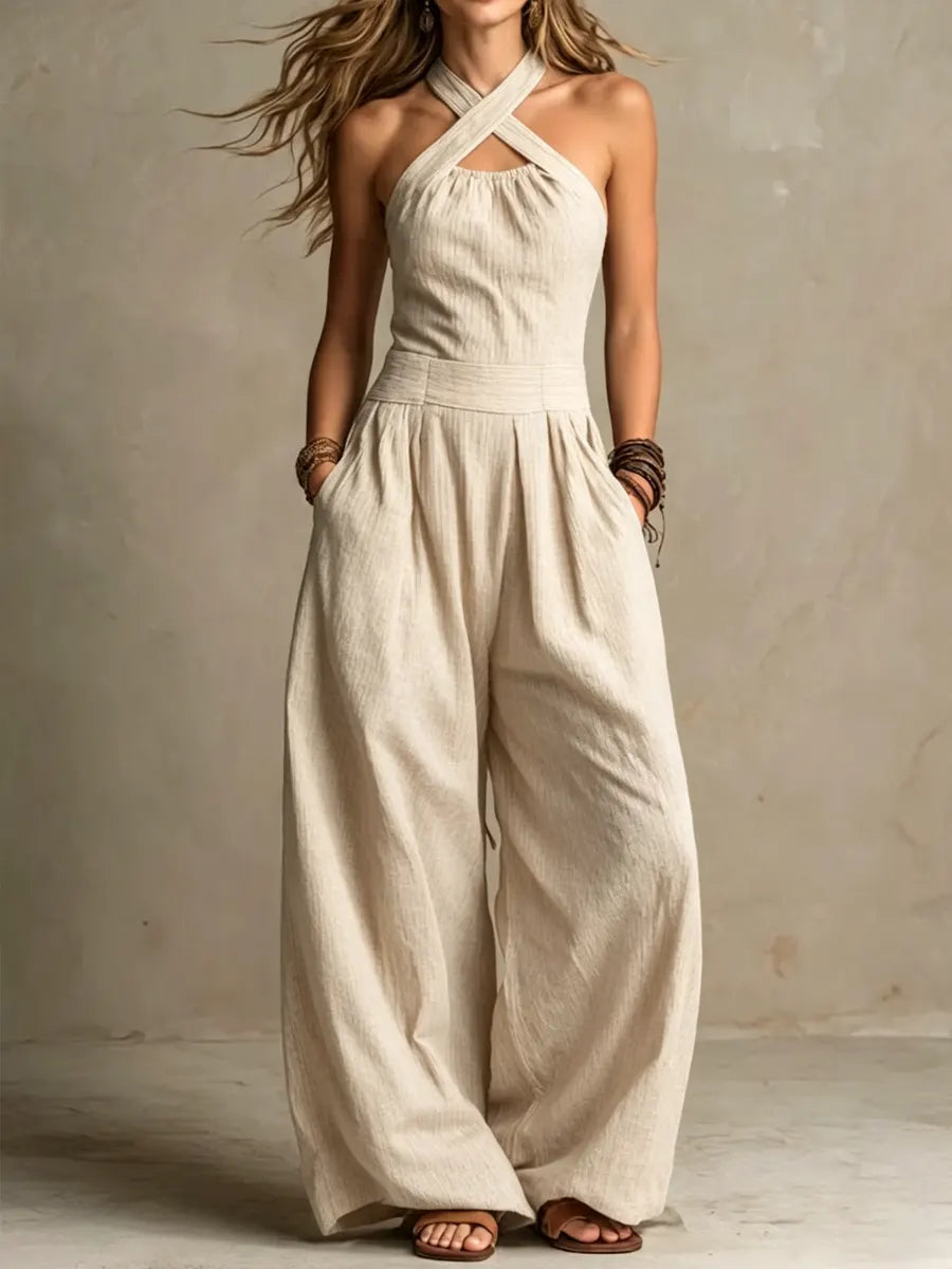 Clara · Mono con un elegante escote cruzado