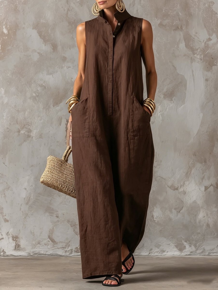 Lorena · Vestido Maxi Lino Costa